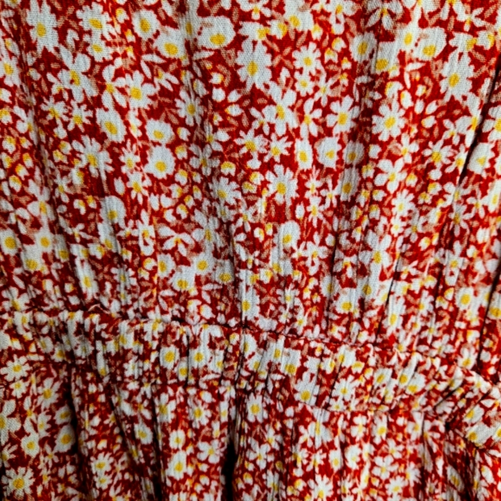 Abercrombie & Fitch Red Floral Midi Dress - Picture 2 of 5